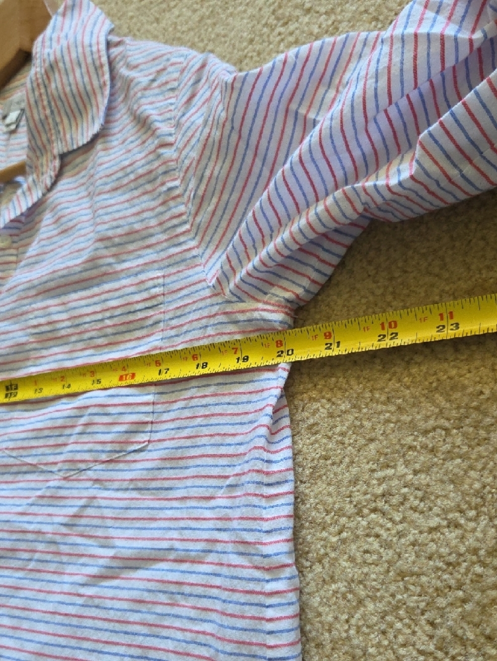 J. Crew Pink and Blue Striped Shirt Button Placket 100% Cotton Sz 12 Lightweight - Picture 13 of 15